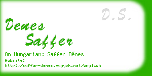 denes saffer business card